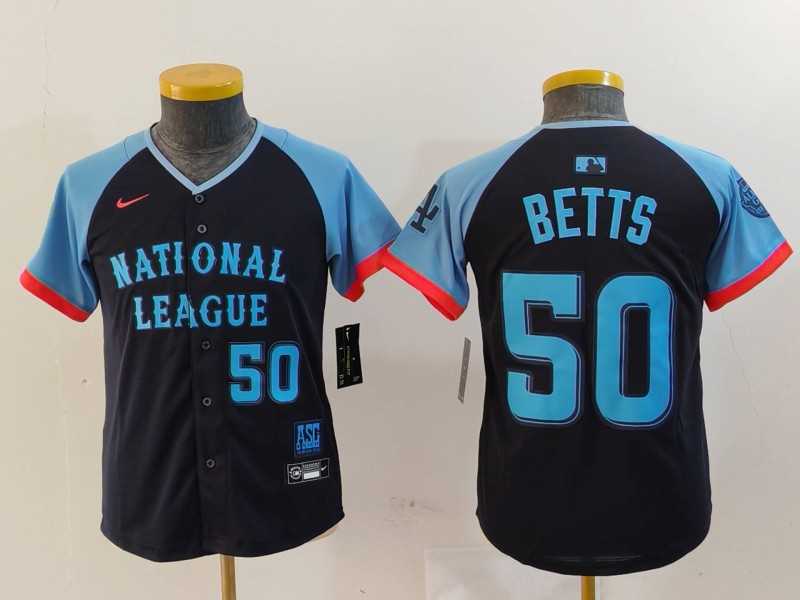 Youth Los Angeles Dodgers #50 Mookie Betts Number Navy 2024 All Star Limited Stitched Jersey,We sell and wholesale Youth Los Angeles Dodgers #50 Mookie Betts Number Navy 2024 All Star Limited Stitched Jersey on line form chian!